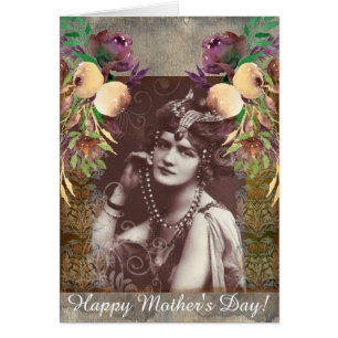 Vintage Party Girl on Victorian Tapestry