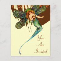 VINTAGE PARTY INVITATIONS DRAGONFLY WINGS ~ PIXIE