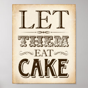 Vintage Party LET THEM EAT CAKE Sign Print