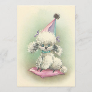 Vintage Party Poodle Birthday Invitation