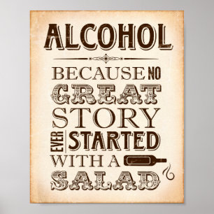 Vintage Party Prints / ALCOHOL No Great Party Sign