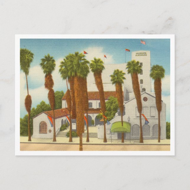 Vintage Pasadena Playhouse California 1940s Postcard (Front)