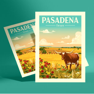 Vintage Pasadena Texas Postcard