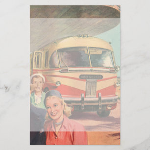 Vintage Passengers on Vacation at the Bus Depot Stationery