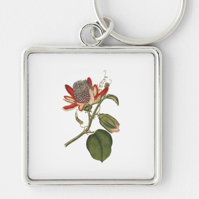 Vintage Passion Flower Key Ring (Front)