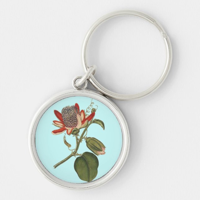 Vintage Passion Flower Key Ring (Front)