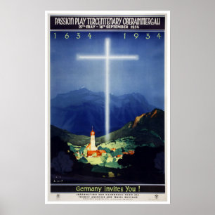 Vintage Passion Play Oberammergau Bavaria, Germany Poster