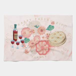 Vintage Passover Seder Kosher Pesach Decorative Tea Towel