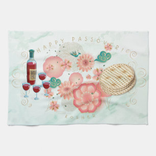 Vintage Passover Seder Kosher Pesach Decorative Tea Towel