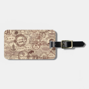 Vintage Passport Stamps Luggage Tag