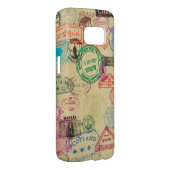 Vintage Passport Stamps Samsung Galaxy S7 Case (Back/Right)