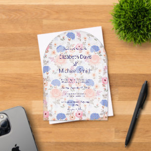 Vintage Pastel Botanical Watercolor Flowers Acrylic Invitations