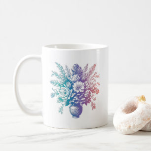 Vintage Pastel Colourful Floral Design Coffee Mug