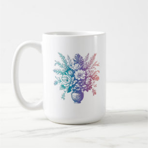 Vintage Pastel Colourful Floral Design Coffee Mug