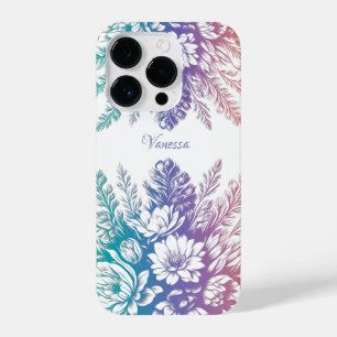 Vintage Pastel Colourful Floral Design iPhone 14 Pro Case