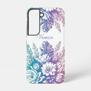 Vintage Pastel Colourful Floral Design Samsung Galaxy Case