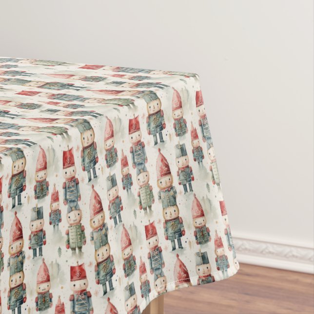 Vintage pastel colours Christmas nutcrackers Tablecloth (In Situ)