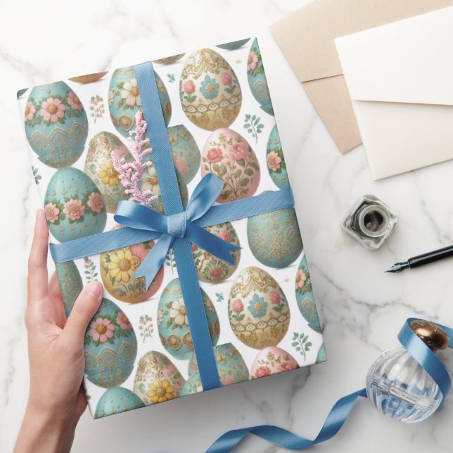 Vintage Pastel Easter Egg Delight Wrapping Paper (Gifting)