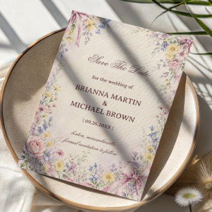 Vintage Pastel Floral Save The Date