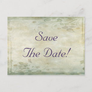Vintage Pastel Floral Wedding Announcement Postcard