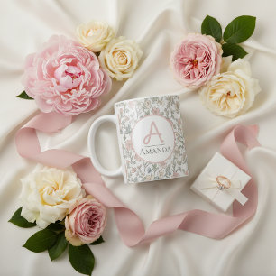 Vintage Pastel Flower Bridal Shower Gift Coffee Mug