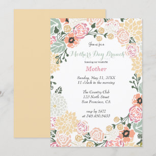 Vintage Pastel Flower Wreath Party Template