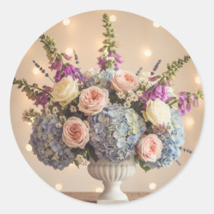 Vintage Pastel Garden Bouquet Classic Round Sticker