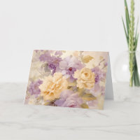 Vintage Pastel Garden Flowers, Cream Roses