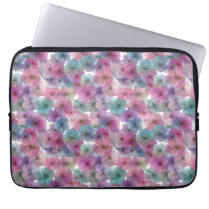 Vintage Pastel Green and Pink Spring Floral Laptop Sleeve