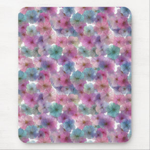 Vintage Pastel Green and Pink Spring Floral Mouse Mat