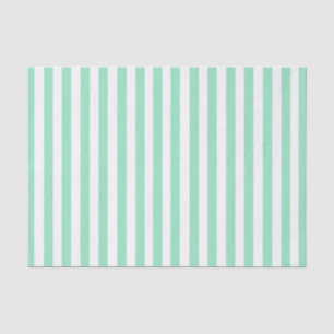 Vintage Pastel Green Mint White Stripes Striped Tissue Paper