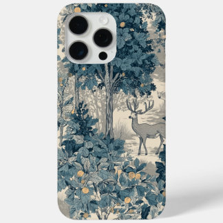 Vintage Pastel Orchard Stag In Soft Blue iPhone 15 Pro Max Case
