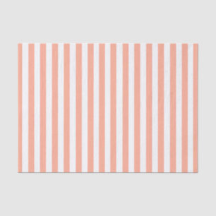 Vintage Pastel Peach White Stripes Striped Tissue Paper