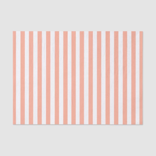 Vintage Pastel Peach White Stripes Striped Tissue Paper (Front)