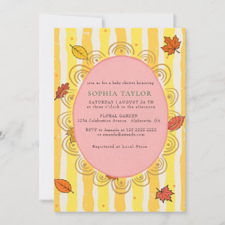 Vintage Pastel Pink Fall Baby Shower invitation