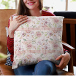 Vintage pastel pink roses pattern cushion<br><div class="desc">Pastel pink vintage roses seamless pattern.</div>