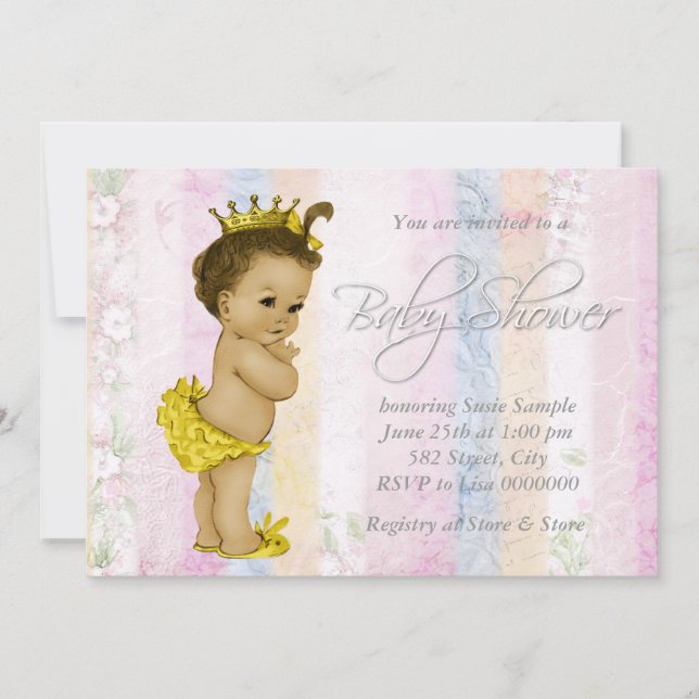 Vintage Pastel Rainbow Baby Shower Invitation (Front)