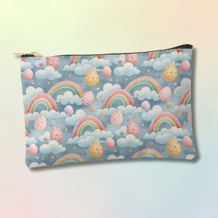 Vintage Pastel Rainbow Easter Eggs with Clouds Accessory Pouch