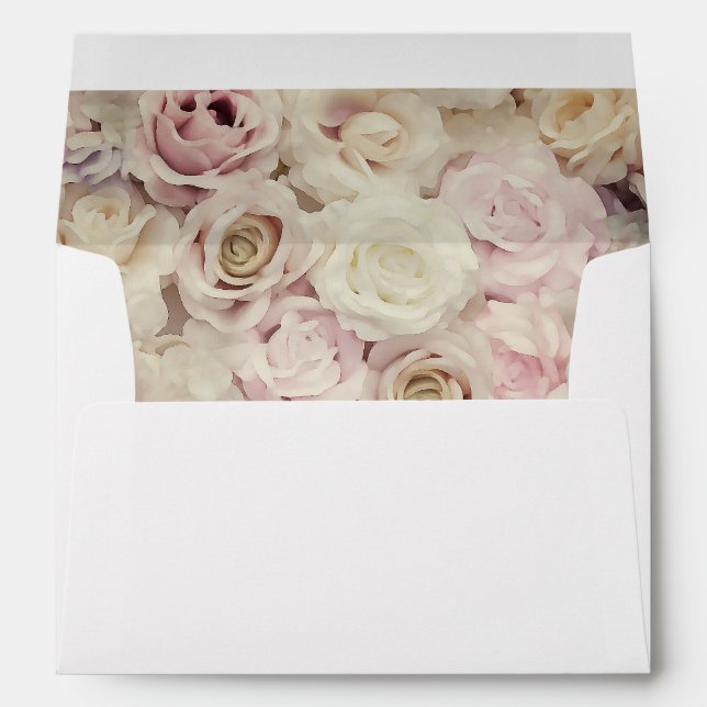 Vintage Pastel Roses Lined Envelope (Back (Bottom))