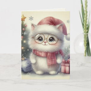Vintage Pastel Watercolor Christmas Ornaments Card