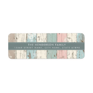 Vintage Pastel Wooden Plank Return Address Labels