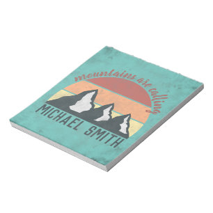 Vintage pastels mountains are calling monogram notepad