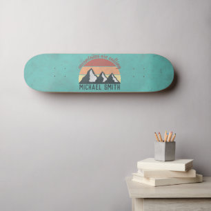 Vintage pastels mountains are calling monogram skateboard