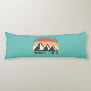 Vintage pastels mountains are calling monogram sky body cushion