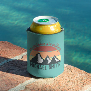Vintage pastels mountains are calling monogram sky can cooler