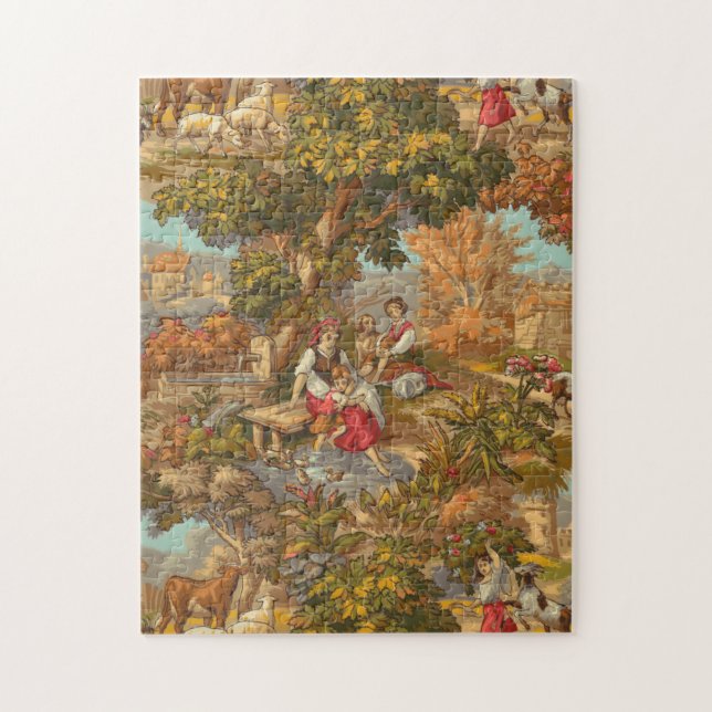 Vintage Pastoral Country Scene Jigsaw Puzzle (Vertical)