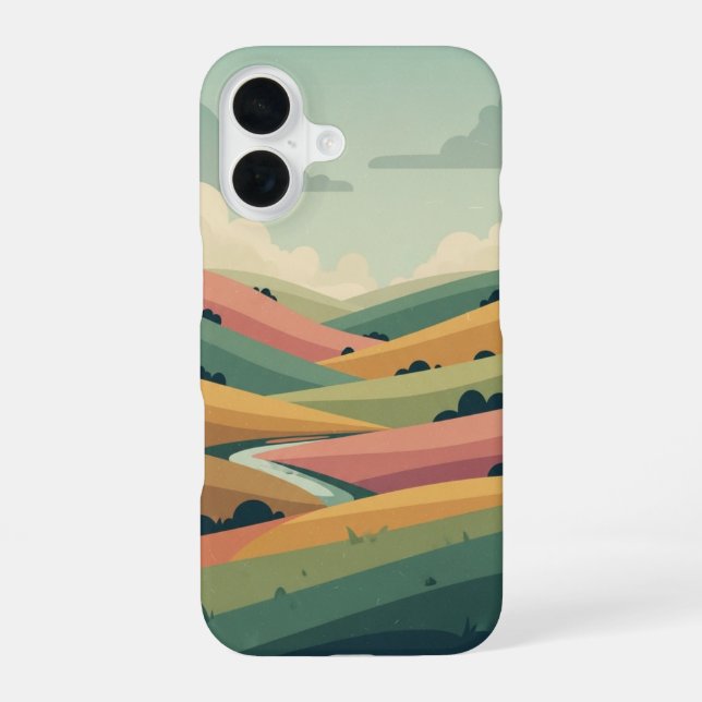 Vintage Pastoral Valley iPhone 16 Case (Back)
