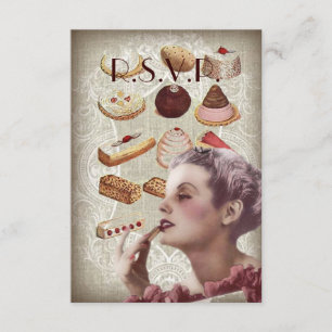 vintage pastry bridal shower tea party invitation