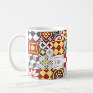 Vintage patchwork background, traditional tile dec coffee mug