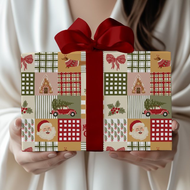 Vintage Patchwork Classic Christmas Wrapping Paper (Creator Uploaded)